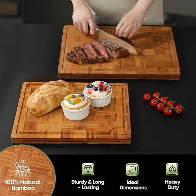 Extra Large Bamboo Cutting Boards, Non-Toxic & Durable