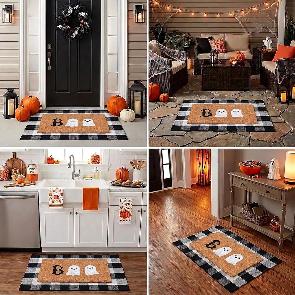 Halloween Door Mat Combo Set, Boo Ghost Coco Coir Welcome Doormat + 28" ...