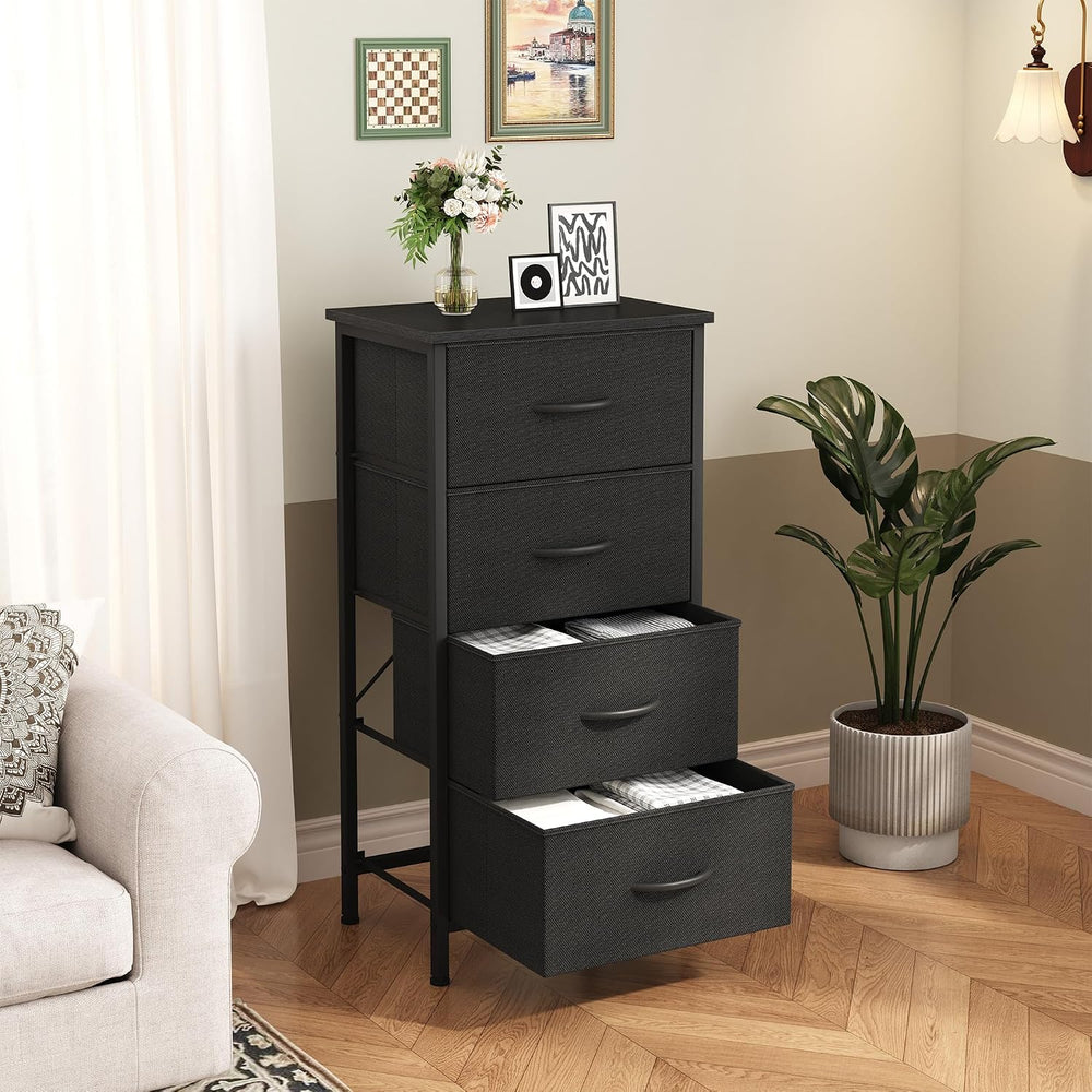 Sweetcrispy 4 Drawer Dresser, Tall Storage Cabinet for Bedroom and Closet