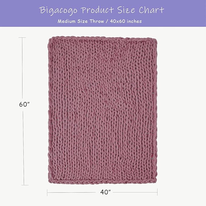 Bigacogo Chunky Knit Throw Blanket