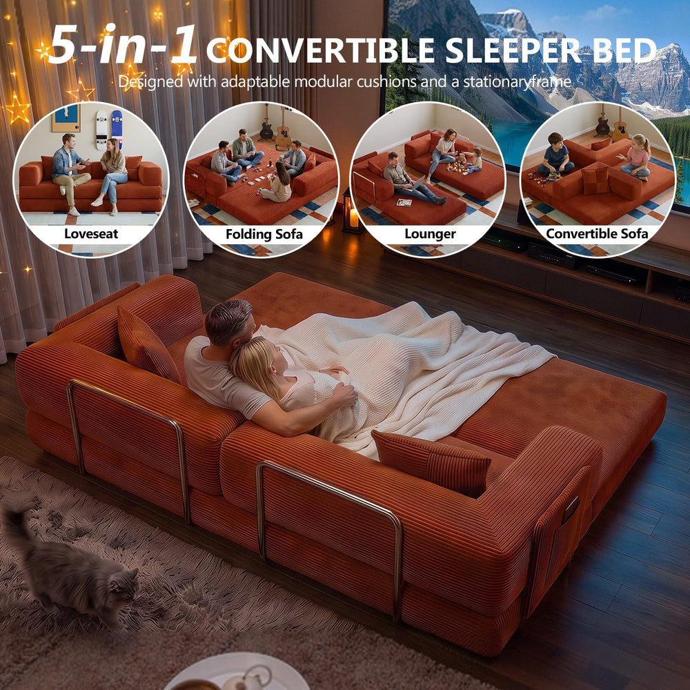 78.8" Boneless Couch for Living Room, Futon Sleeper Sofa Bed
