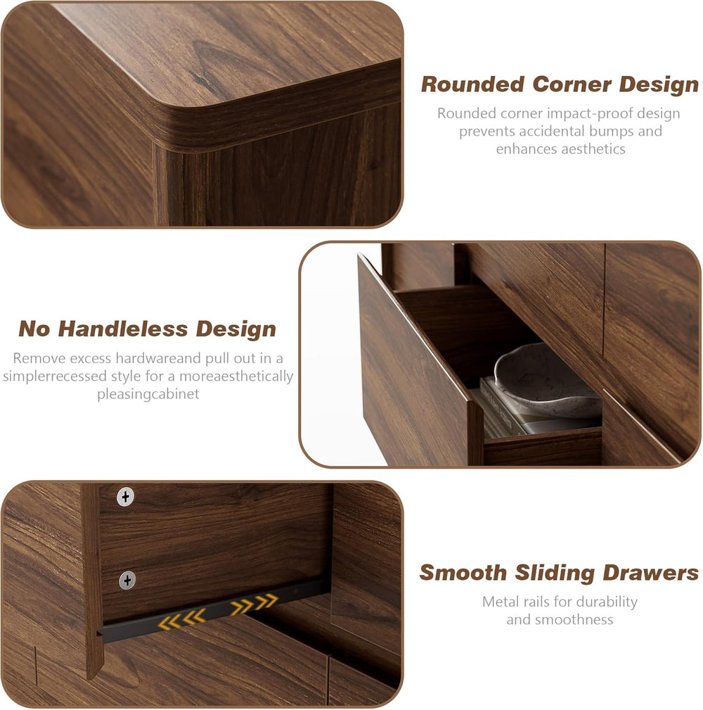 3 Pieces of Dresser and Nightstand Set,55 Inch Width 9-Drawer Dresser & 2...