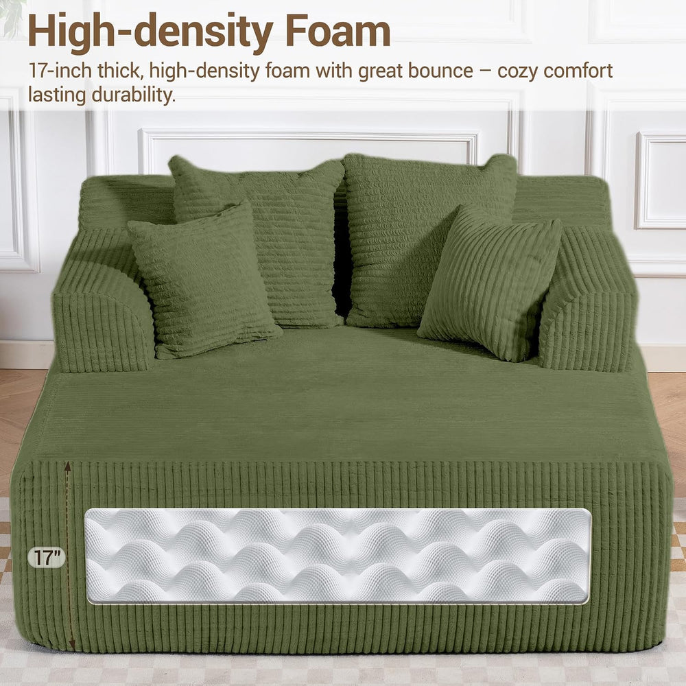 58" Oversized Boneless Chaise Chair, Green