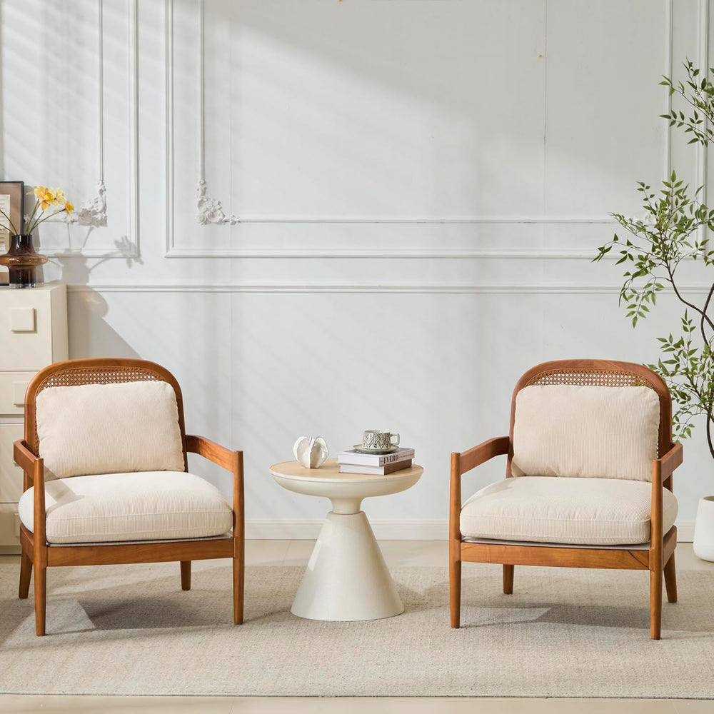 Christopher Knight Home Nadine Accent Chairs Set of 2, Wooden Club Chair, Rat...