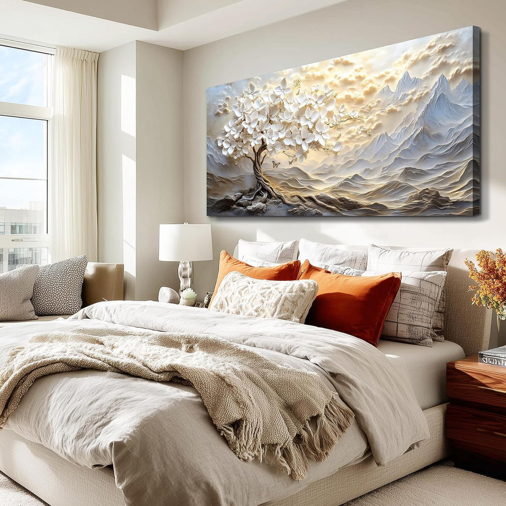 XIGUANGART Large Canvas Wall Art Mountain Landscape Farmhouse Floral Painting...