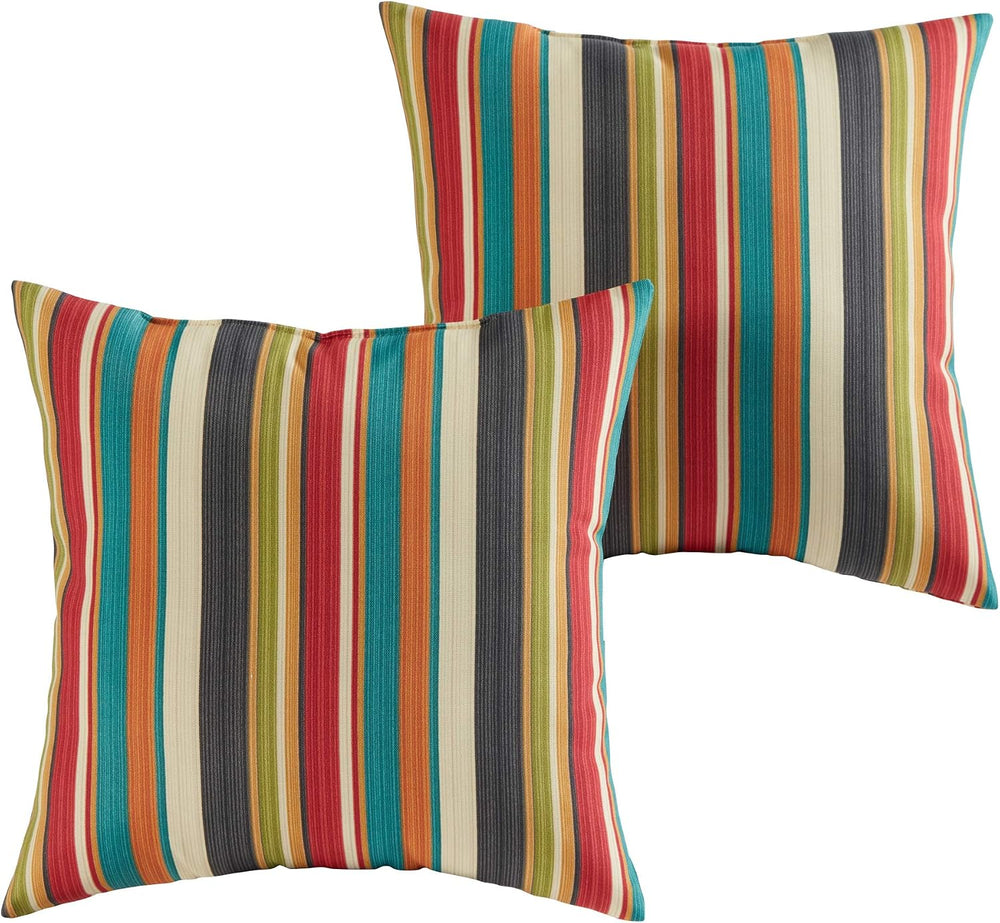 Greendale Home Fashions Outdoor 17-inch Square Decorative Throw Pillow, 2-Pac...
