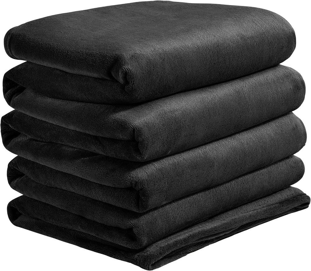 BEDELITE Fleece Blanket Soft Plush Oversized Bed Blanket Black 120"x120&...