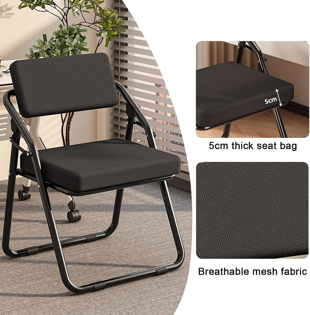 Portable Mesh Foldable Chair, Ergonomic Folding Dining, Comfortable Breathabl...