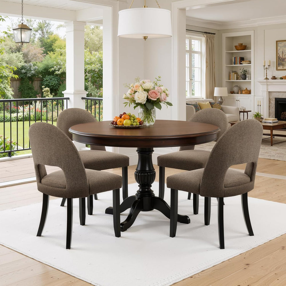 Upholstered Dining Chairs Set of 4, Mid Century Modern Dining Kitchen Chairs ...
