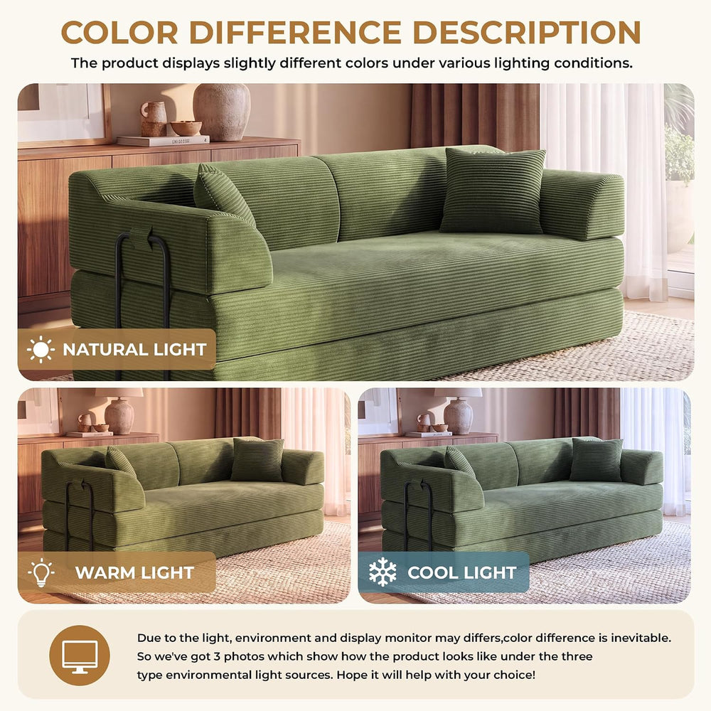 79'' Convertible Futon Sofa Bed, Boneless Couches for Living Room