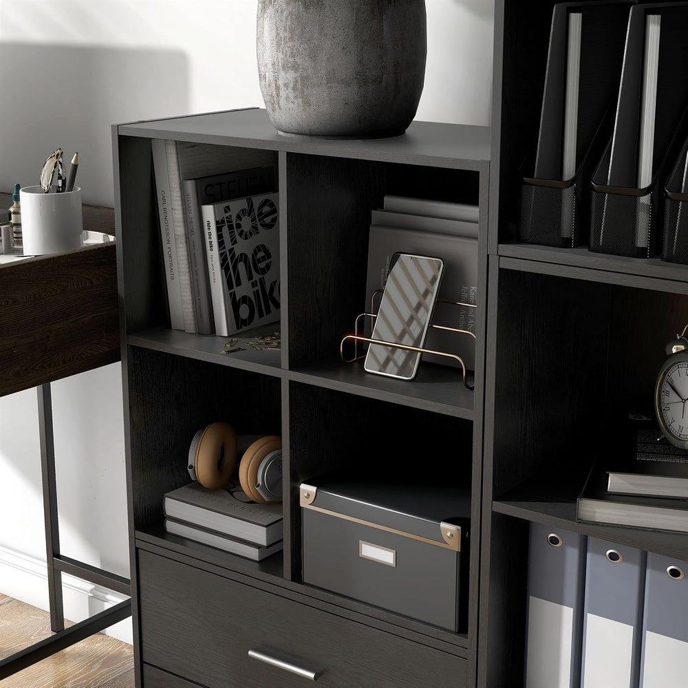 Homes: Inside + Out Apexa 4-Cube Storage Organizer Shelves, Stackable Wood Bo...