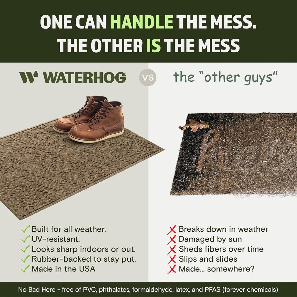 WaterHog Boxwood Front Door Mat Indoor Outdoor Entrance, Absorbent All-Weathe...