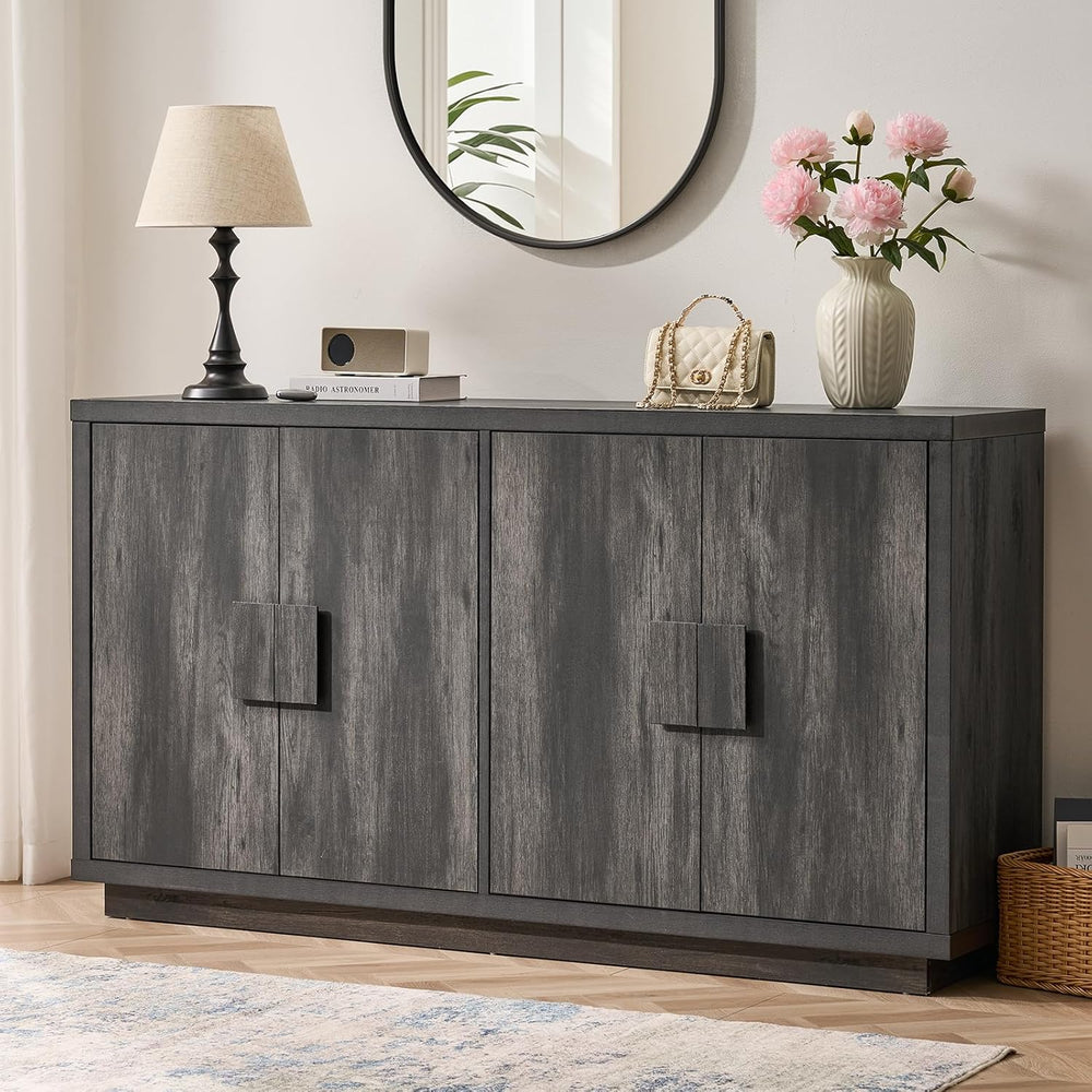 ONBRILL Buffet Cabinet with Storage, 63" Sideboard Cabinet with 4 Doors ...