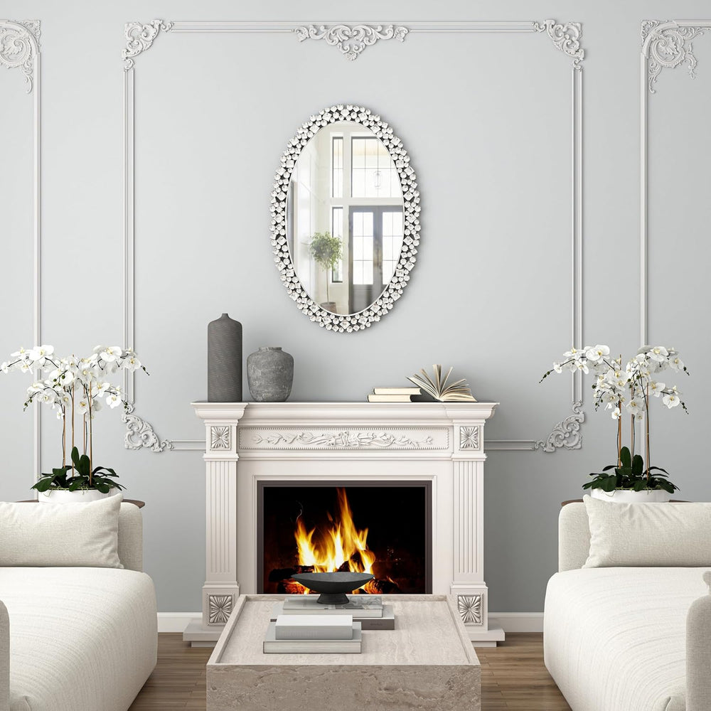 SHYFOY Oval Wall Mirrors Decorative, Ornate Accent Mirror