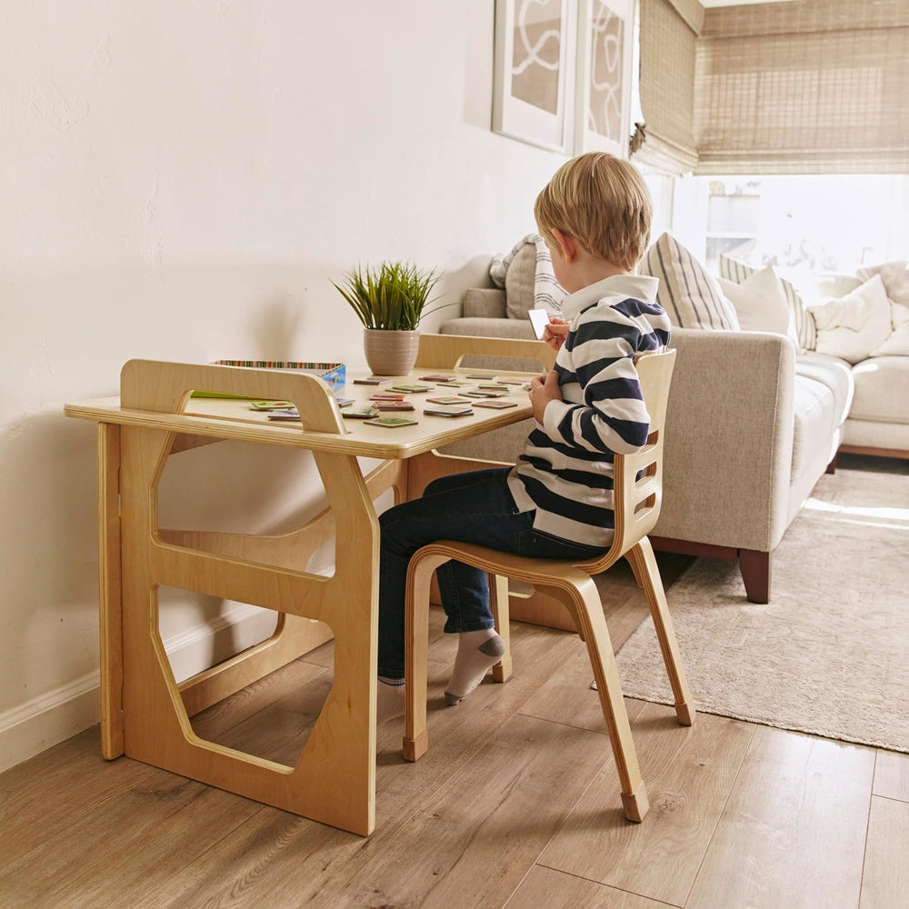 ECR4Kids Wooden StudyStation Student Writing Desk, Montessori Furniture, Natural