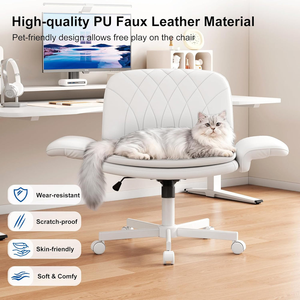 Misolant Criss Cross Chair with Armrests & Wheels for Cross-Legged Sittin...