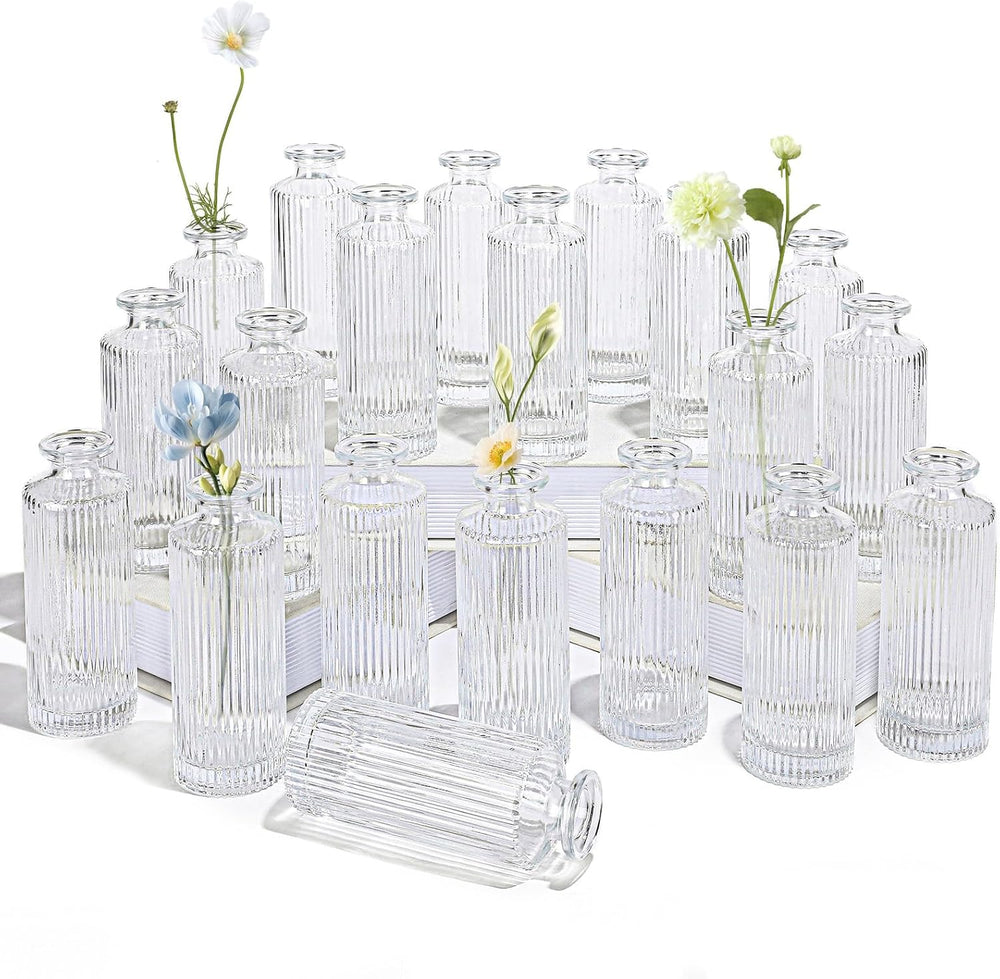 Set of 20 Glass Bud Vases Small Mini Flower Vases for Centerpieces
