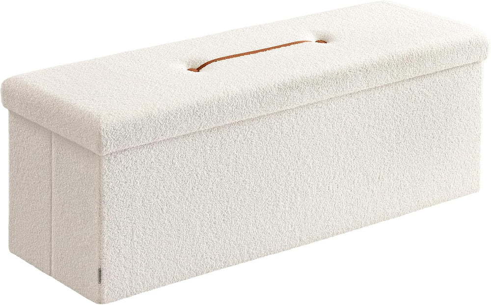 SONGMICS Large Folding Storage Ottoman Bench, 15 x 43 x 15 Inches | Foot Rest...