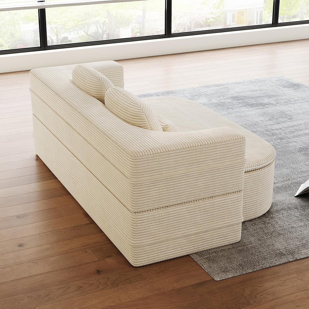 Antetek Convertible Sleeper Sofa, Modern Folding Futon Corduroy Floor Foam Co...