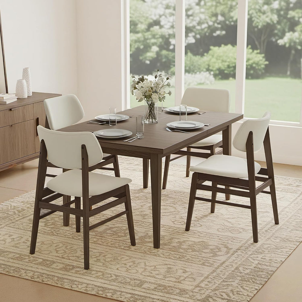 Wooden Dining Chairs Set of 4, Upholstered Modern Dining Room Chairs, Solid O...