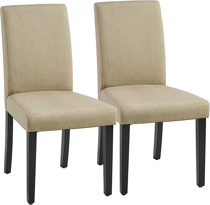 Yaheetech Dining Chairs Set of 2 Fabric Upholstered Parson Kitchen Chairs wit...