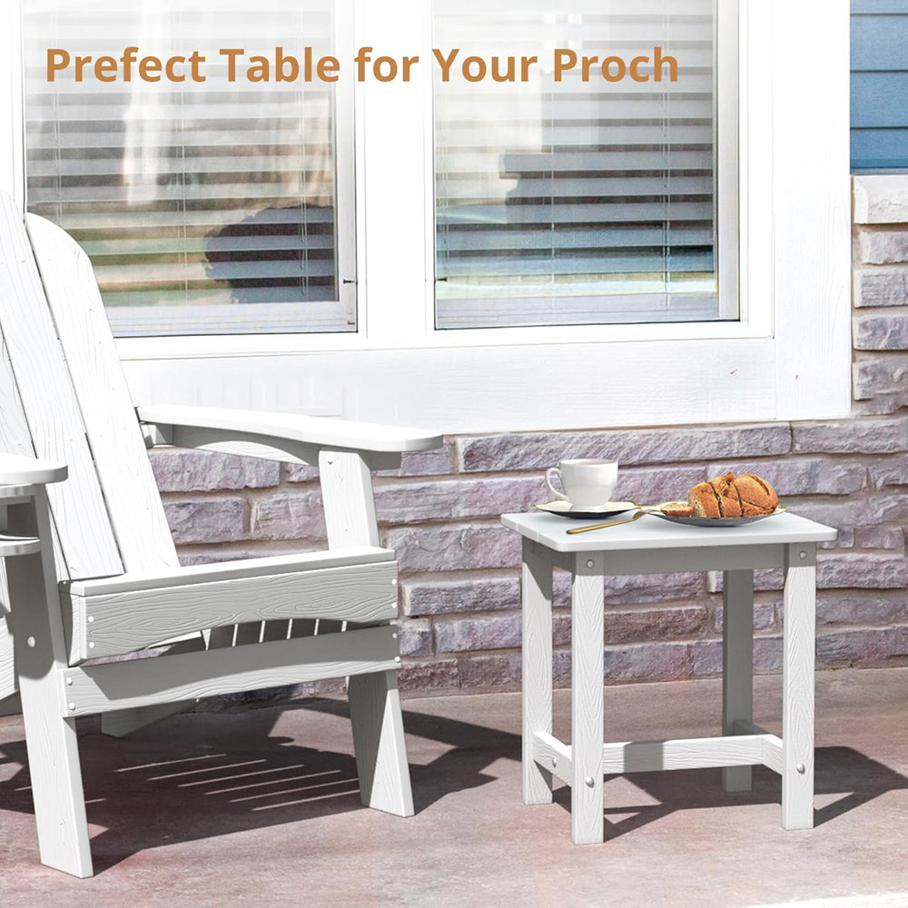 LUE BONA Outdoor Side Table, HDPS Small Outdoor Adirondack Side Tables, Outsi...