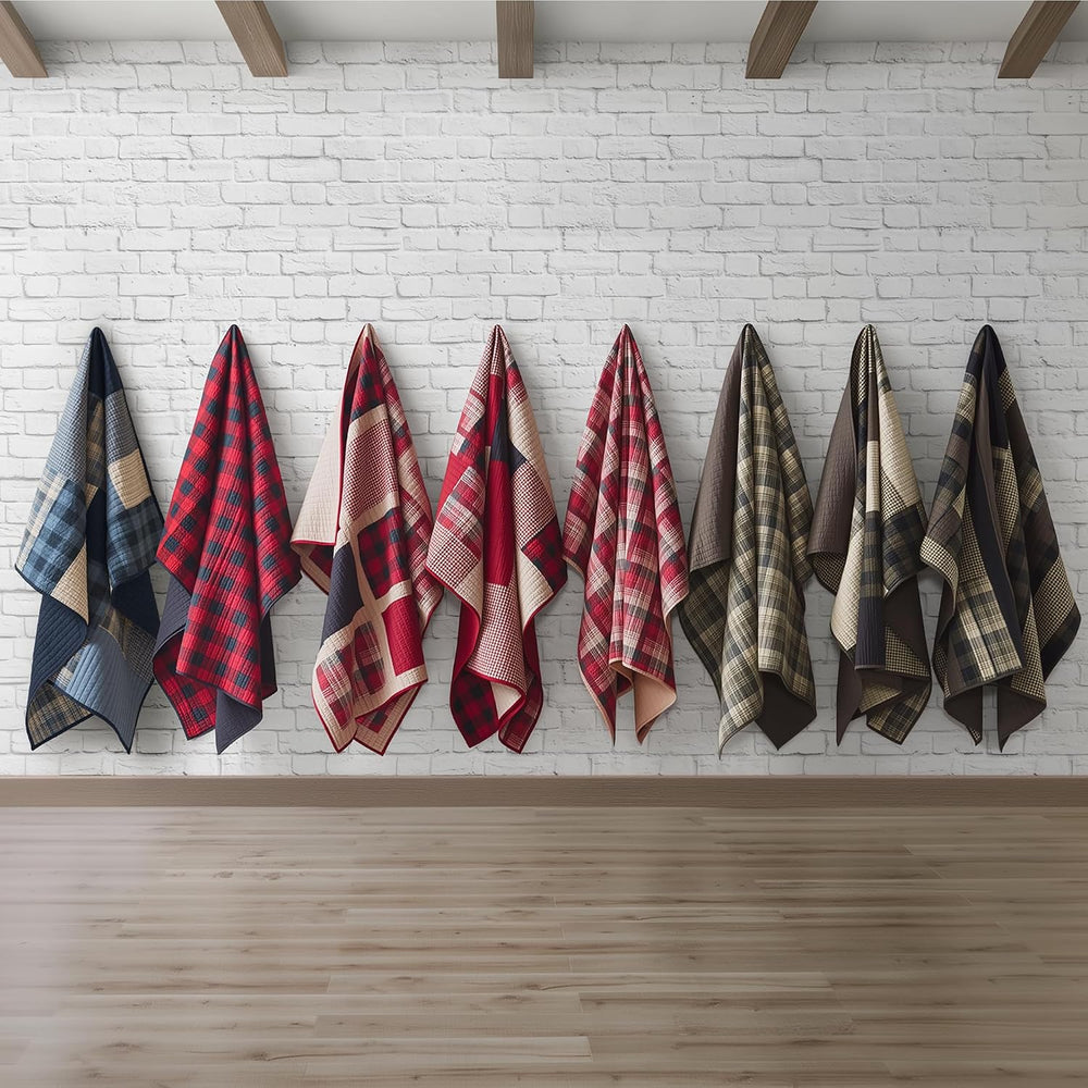 Woolrich Reversible 100% Cotton Throw Cabin Lifestyle Plaid Design - All Seas...
