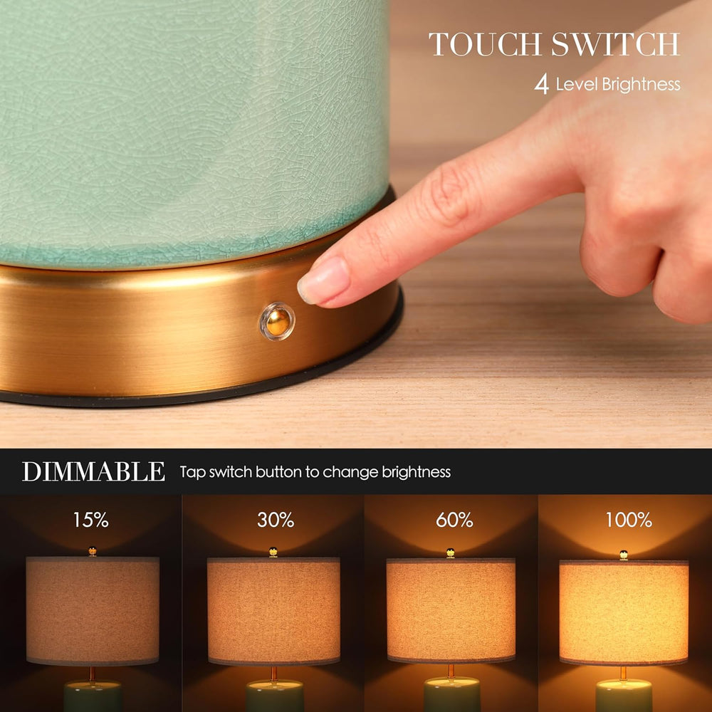 O’Bright Dune - Battery Powered Table Lamp, Rechargeable Cordless Ceramic Lam...