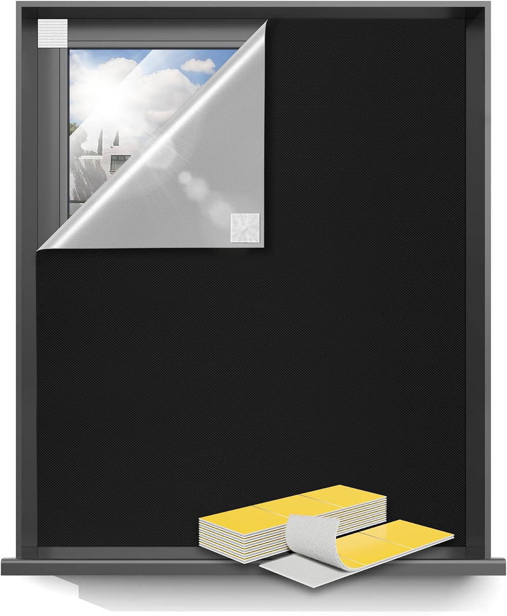 Blackout Curtains 72"x72" Portable Black Out Window Cover No Drill