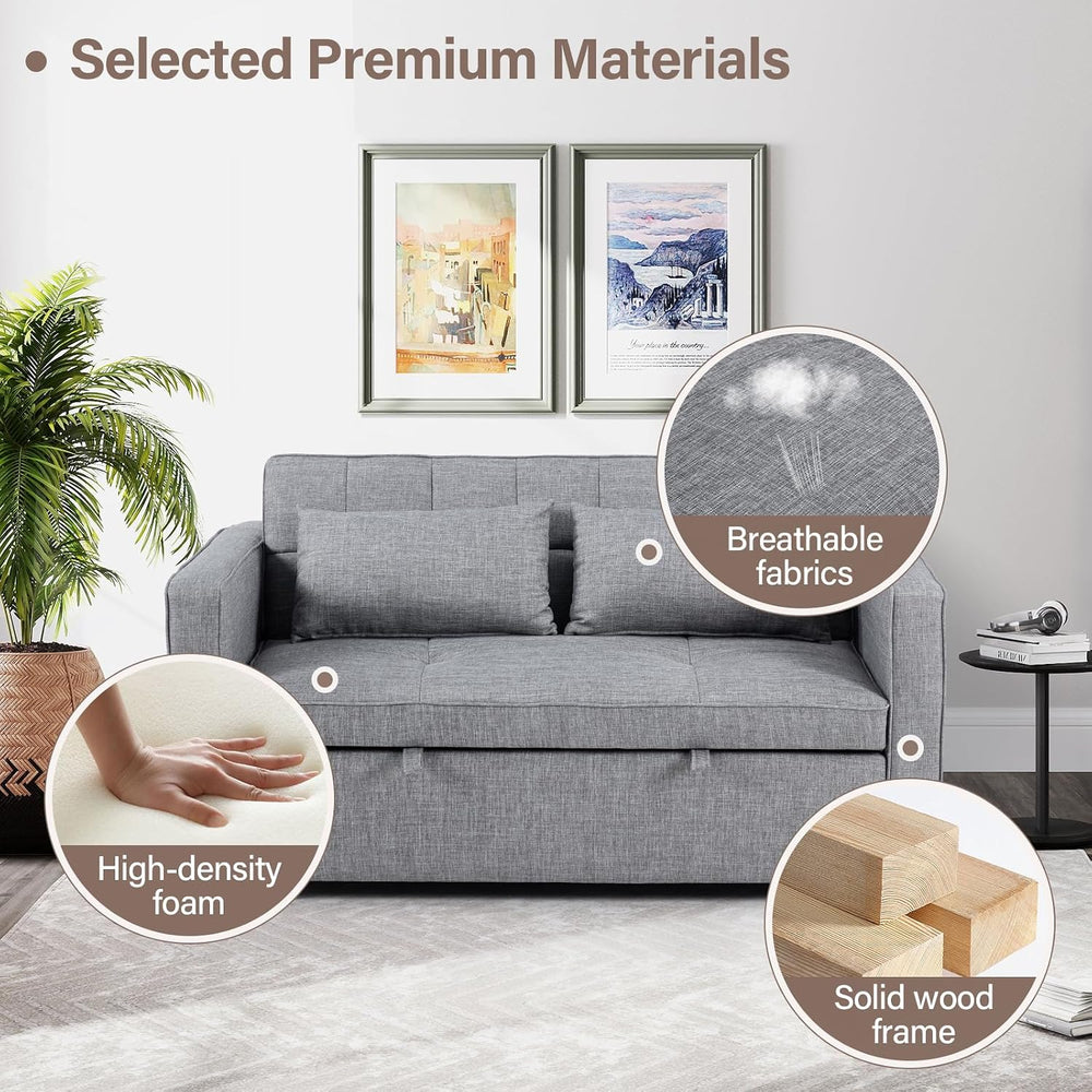 HAOMARKETS 3 in 1 Convertible Sleeper Sofa Bed, Loveseat with Pull Out Couch ...