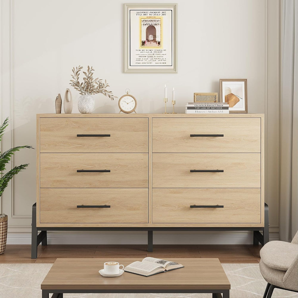 Garvee 6 Dresser for Bedroom, 52 in Wide Drawer with Large Storage Space, Fre...