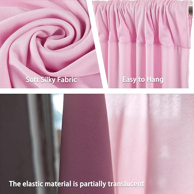 10 x 7 Feet Light Pink Backdrop Curtain for Partie, Background Curtains for P...