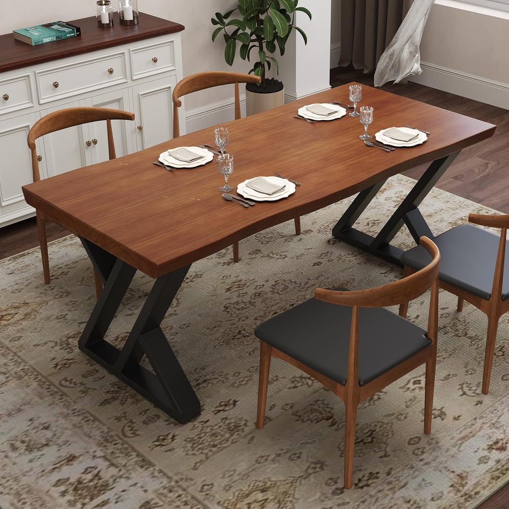 tiedingding 47" Solid Wood Dining Table, Rectangular Kitchen Table with ...