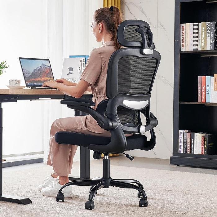 TRALT Office Chair Ergonomic Desk Chair with Lumbar Support Black, 1