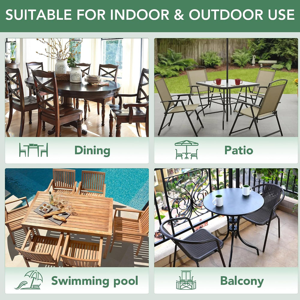 Outdoor Chair Cushions Set of 4: Waterproof & Fade Resistant Deep Seat Cu...