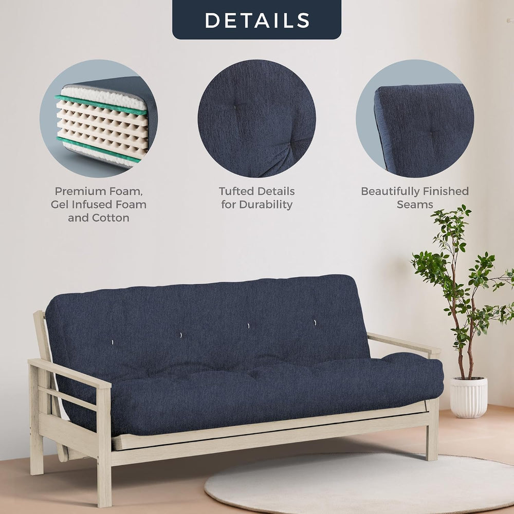 Loosh Home |10" Full Size Futon Sofa Bed Memory Foam Mattress - USA Made...