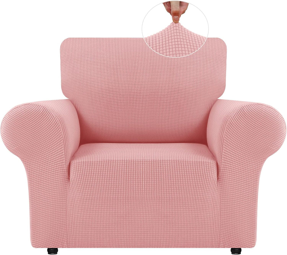 LURKA Stretch Chair Cover for Sofa, 1 Piece Armchair Slipcover, Pink
