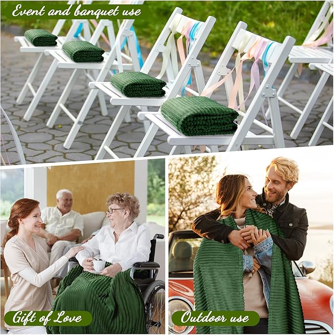 Buryeah 6 Pcs Flannel Throw Blanket Bulk 50 x 60 in Sleepover Blanket Outdoor
