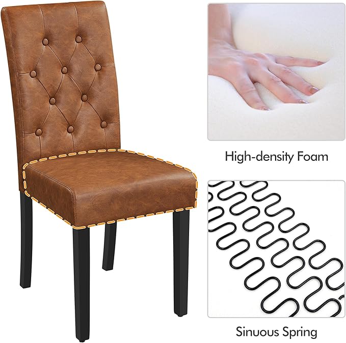 Yaheetech Dining Chairs Set of 4 Modern Style Faux Leather Dining Room Chairs...