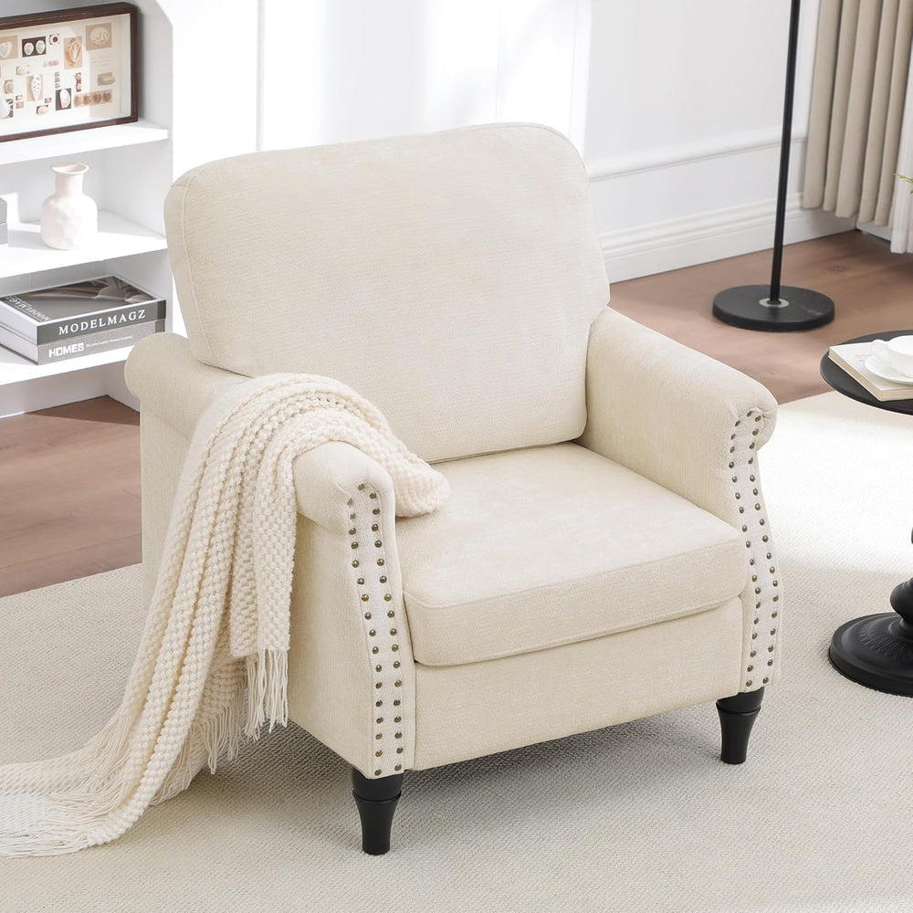 Accent Chair for Living Room, Modern Mid Century Reading Chair Armchair High ...