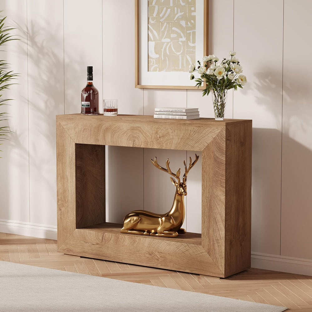 47" Farmhouse Console Table - Long Sofa Table Behind Couch, Wooden Entry...