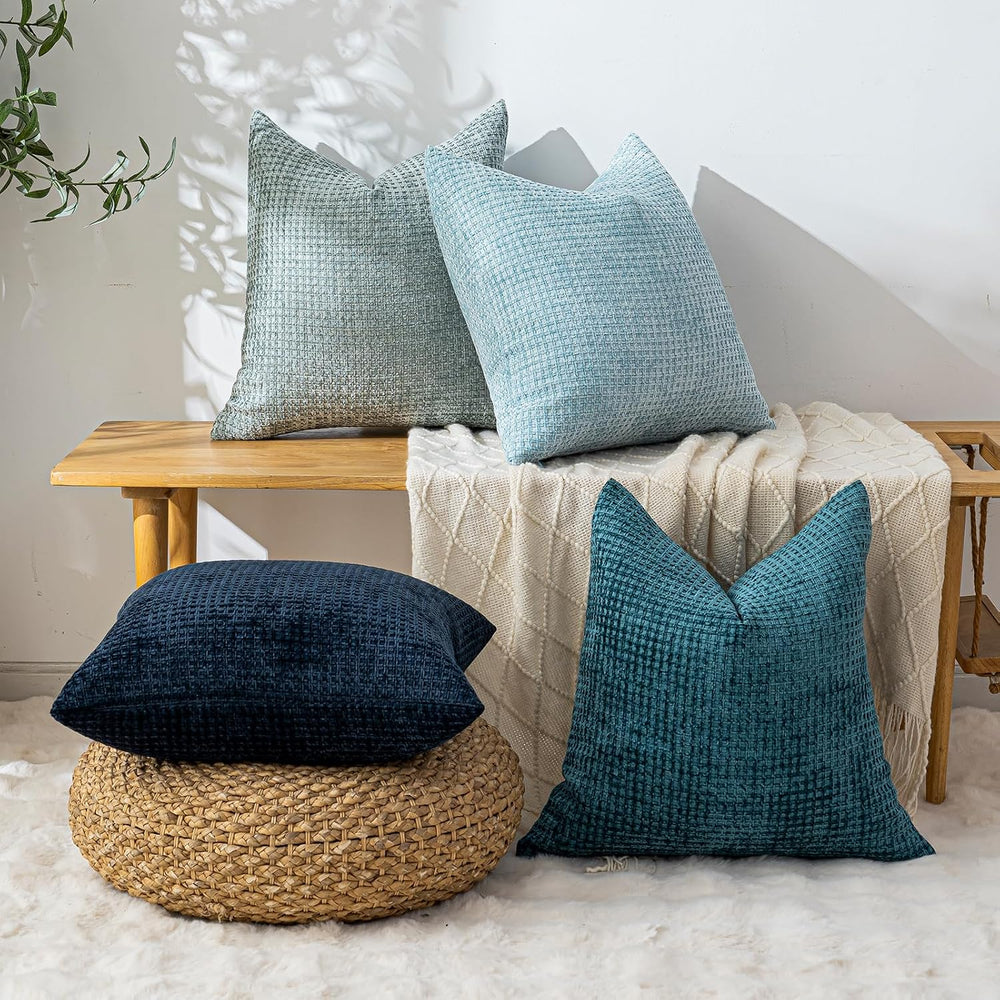 Pack of 4 Throw Pillow Covers 24x24” Boho Cushion Covers for Living Room