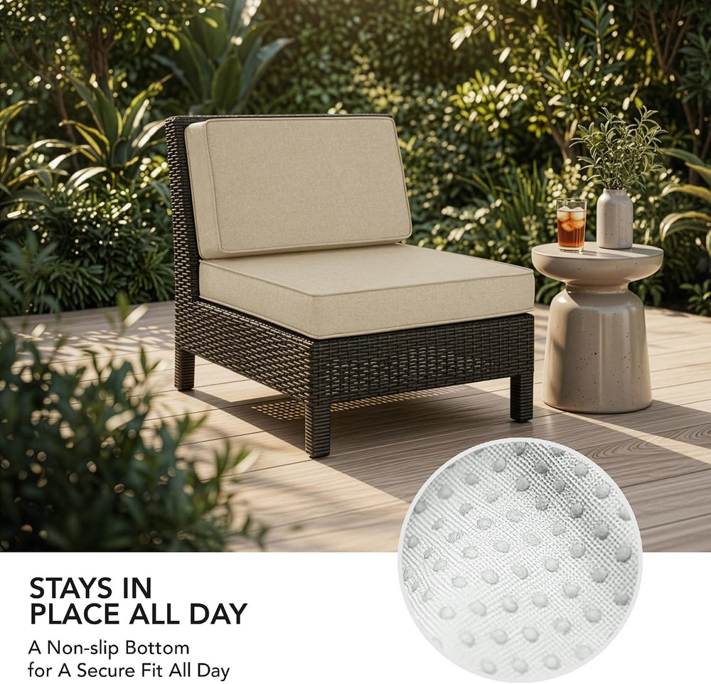 Outdoor Furniture Cushions 25.6x25.6 Inch, Deep Seat Patio Couch Cushions Rep...