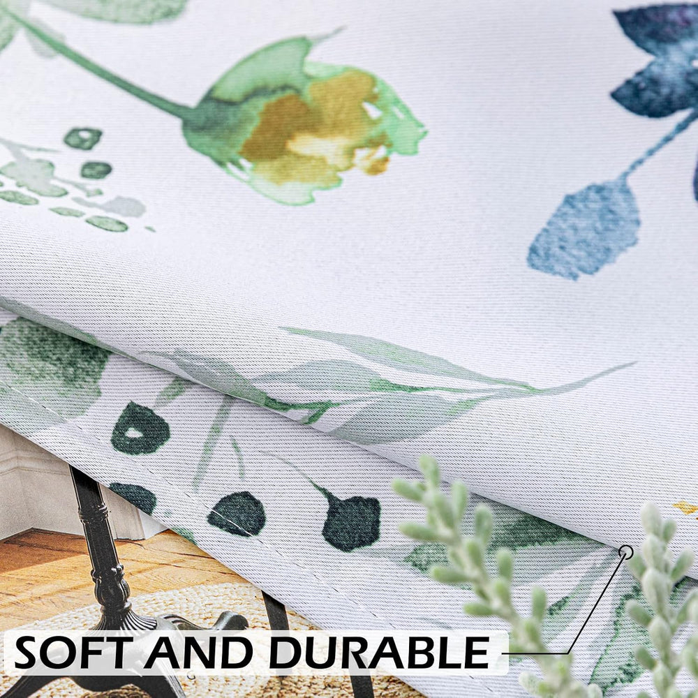 MYSKY HOME Floral Blackout Curtains 45 inch Length 2 Panels Yellow and Blue