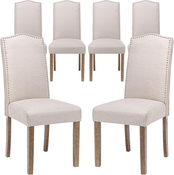 Upholstered Dining Chair Modern Stylish Parsons Kitchen Diner High Back with ...