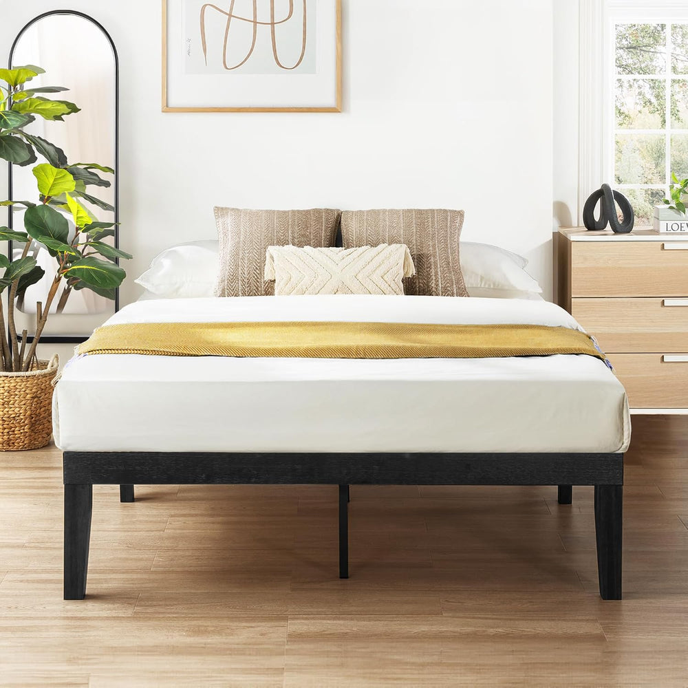 Mellow Naturalista Classic 16 Inch Solid Wood Platform Bed with Wooden Slats,...