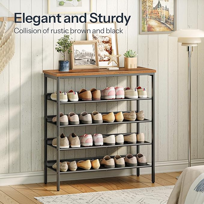 HOOBRO Shoe Rack for Entryway, 5-Tier Shoe Organizer