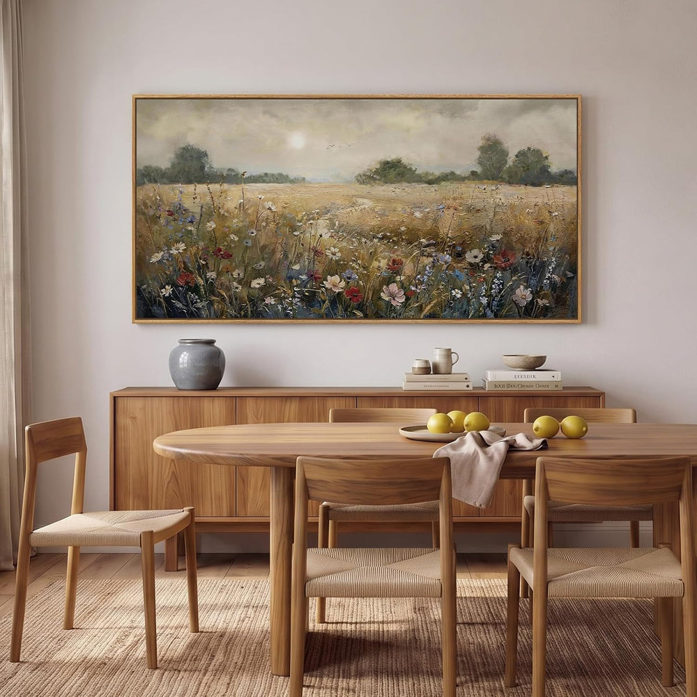 Extra Large Framed Vintage Landscape Wall Art for Living Room, 60x30 Inch