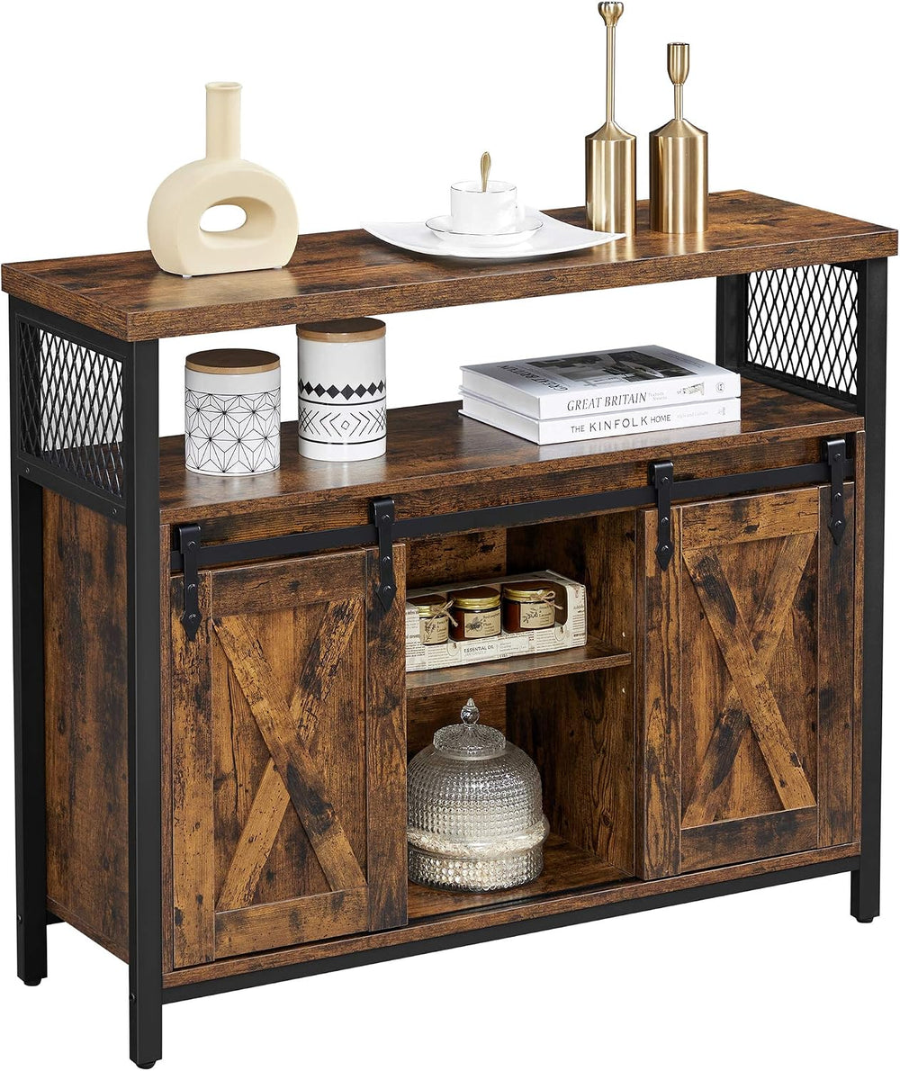 VASAGLE Buffet Cabinet, Coffee Bar Storage Cabinet, Sideboard with 2 Sliding ...