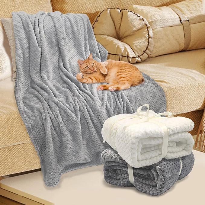 4 Pack Fleece Throw Blankets 50x60 Inches